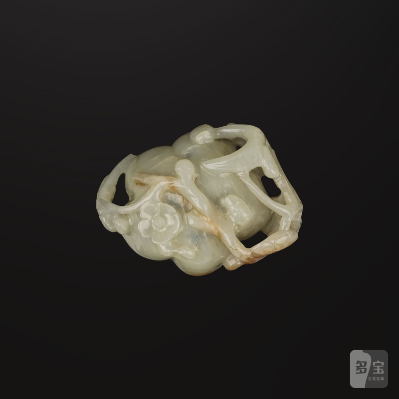 明 青白玉梅花洗 | RINCE-PINCEAUX EN JADE CÉLADON ET ROUILLE - 图3